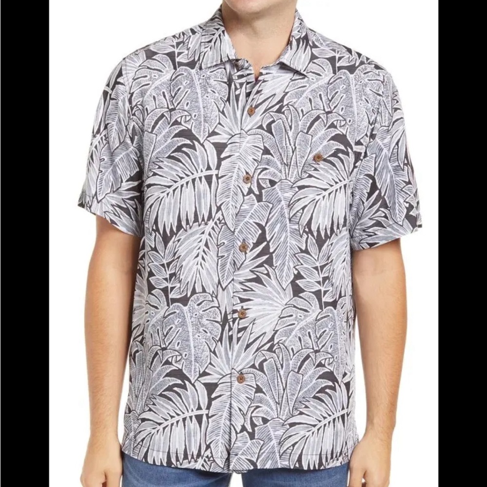 Tommy Bahama Coconut Fronds Short Sleeve Button Up Size Medium
